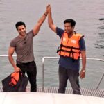 Vennela Kishore Instagram - That #VijayamMaade feeling after we make it to the shore after a bumpy ride.. Thanks for the support @isudheerbabu garu😝😝 #VacchesamVacchesam