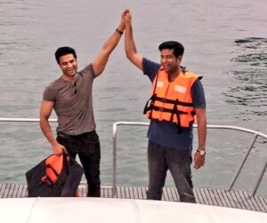 Vennela Kishore Instagram - That #VijayamMaade feeling after we make it to the shore after a bumpy ride.. Thanks for the support @isudheerbabu garu😝😝 #VacchesamVacchesam