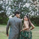 Vishak Nair Instagram - Sangeet 🍸🎉🕺 Photography by @lightsoncreations Styled by @styledbyzoya_ Outfit for Vishak @men_in_q_wedding Outfit for Jayapria @chaaya.in Mua for Jayapria @aishwaryakarayilofficial Mua for vishak @soorajskofficial