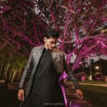 Vishak Nair Instagram - Sangeet 🍸🎉🕺 Photography by @lightsoncreations Styled by @styledbyzoya_ Outfit for Vishak @men_in_q_wedding Outfit for Jayapria @chaaya.in Mua for Jayapria @aishwaryakarayilofficial Mua for vishak @soorajskofficial