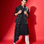 Vivek Dahiya Instagram - About last night. Styled by: @stylebysugandhasood × @teamsugandhasood Assisted by: @styleitupwithmicheala Outfit: @theblues.sehgalbros