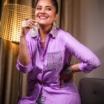Anasuya Bharadwaj Instagram - I “Luv”ender you 💜 For an event in Vijayawada today! Outfit&Styling @sreemukhi.mekala 🎩 MUA @makeupbysiva 💄 Hairstyle @telusivakrishna ✔️ PC @_chinna_photography_ 📸 Celebrity management @kalyansunkara 👨‍💼 @umediaentartainments 🤗