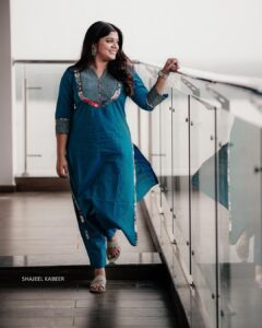 Aparna Balamurali Instagram - Thankam promotions 💙

Wearing: @byhand.in 
Shot by: @shajeel_kabeer