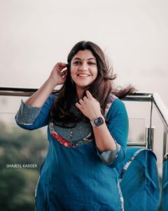 Aparna Balamurali Instagram - Thankam promotions 💙

Wearing: @byhand.in 
Shot by: @shajeel_kabeer