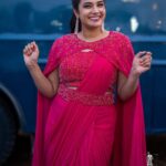 Hari Teja Instagram - I will call it a Mega day❤️ all about last night ..Even Rain couldn’t stop the Storm of mega star… Being a true fan of megastar it’s a dream come true to Host the Pre release event of God father ❤️ Wearing: @justlikethatbyanju Styled by @impriyankasahajananda Photography: @abhinavsagarphotography Jewellery: @kushalsfashionjewellery ❤️