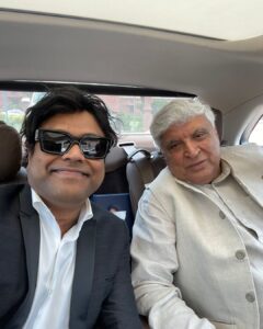 Harris Jayaraj Instagram - On the way to Delhi parliament with Javed Akthar Ji and IPRS directors.