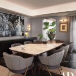Karan Johar Instagram - For @archdigestindia : “This home is bespoke; it’s one of a kind. It is designed to reflect who Karan is: glamorous, fun, and also a little over the top! It’s not a space that can be imitated,” says interior designer Gauri Khan (@gaurikhan). Knowing Karan’s largesse and his love for entertaining, Gauri wanted the home to serve as a seamless extension of his personality, where guests could make themselves comfortable from the get-go. The main entryway wall is clad in a dramatic, fluted, black-and-white “panda” marble that lines the passageway into a light-filled living room, the tall, arched French windows open onto a serene terrace—Karan's favourite spot—dotted with tropical plants, where he can enjoy his coffee. Both Karan and Gauri also admit to an affinity for the powder room—during the day, the sunlight filters in, reflecting off the glossy surfaces—which Khan accented with a statement turbine light, a vanity with marble horse-head detail, and a forest-green wall. While Gauri has used a medley of richer tones for the public areas, for Karan’s private spaces—his dressing room, bedroom, and bathroom—she adopted a softer palette of beiges, muted metal tones, and wooden herringbone floors, while still keeping some distinctive threads to tie in the entire design story. Explore the filmmaker's home at the link in bio. On Stands NOW! Photography by: Ishaan Nair (@ishaannair7) Words by: Priyanka Khanna (@priyankaskhanna) Art Director: Chandni Mehta (@thebombaycat) Production: Harshita Nayyar (@harshitanayyar_) Karan Johar's team: Manager: Lenn Soubam (@len5bm) Fashion Stylist: Eka Lakhani (@ekalakhani) Assistant Stylist: Arpita Chonkar (@arpita.kc) & Mayuri Srivastava (@mayuri_srivastava) Hair: Aalim Hakim (@aalimhakim) Makeup: Paresh Kalgutkar (@paresh_kalgutkar) Gauri Khan's team: Managed by : Bottomline Media pvt ltd (@bottomlinemedia) Hair: Rishika Chaudhry Makeup: Saba Khan (@sabakhanmakeup)