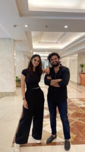 Meenakshi Chaudhary Instagram - Yes, we have a signature pose :) @meenakshichaudhary006 this was so much fun. We should keep doing this whenever we meet. #hit2 #bloodyblockbuster #urikeurike