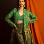 Meenakshi Chaudhary Instagram - 🍀🥑🌳🐢 . . . Shot by - @akshay.rao.visuals Styled by - @riechamallick Outfit by - @saundhindia Jewellery by - @karnikajewelshyd Hmua - @makeuphairbyrahul