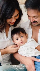 Nakul Instagram - Happy birthday to our heart, our Amore ! You are a literal blessing to Mumma, Pappa and Akira ! You fill us up with your ever smiling face and even your poker face ! Watching you grow in this one year has been such an incredible experience and my uterus is exploding with so many emotions as I type this ! We love you so much and Thankyou for all the love you give us ! We are blessed , grateful and thankful to have you as our Sonshine 💜☀️

#myamore #khulbeetails #khulbabees #firstbirthday #mysonshine