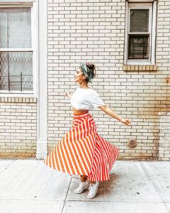 Pallavi Sharda Instagram - Wearing my stripes into Monday morning… ☀️

With 
📸 @photographedbyonken 
🧣 @onkenhat 
🦓 @houseofaama 
👗 @devs213
