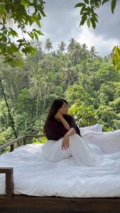 Samiksha Jaiswal Instagram - No better way to reset.☘️

#kamandalu #baliswing #ubud #bali #baligasm #nature #forest #instagood #reelsinstagram