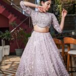 Shivangi Khedkar Instagram - Flexing being DESI💜 . . . Outfit: @emiraasbyindrani Makeup: @forumgami_artistry Hair: @hairbykrinashah Photography: @dreams2reelsproductions @dreams2reels #lehenga #indianwear #desi #shivangikhedkar