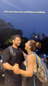 Shivani Jha Instagram - Pyar toh hai hi!❤️ @leenesh_mattoo 

#reels #explore #leevani #leeneshmattoo #shivanijha #couplegoals #viral #trending