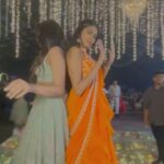 Shivathmika Rajashekar Instagram - Hi! I’m the problem 🤷🏻‍♀️ @shivani_rajashekar1 tried to make a dance reel with me, poor thing... We are both wearing @varunchakkilam styled by @officialanahita 🤍