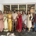 Suhasini Maniratnam Instagram - Thamizh puththandu with my loving friends wearing Assamese makhela chaddar saree gifted by aastha Vaishnavi. Thank you for all the love.