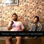 Suja Varunee Instagram - ❤️ Performing to be SOBER this WEEKEND 😎😂 TAG YOUR LOVED ONES 😂🫵 #husbandandwife #couplegoals #couplereels #reelitfeelit #drinkresponsibly #comedyreels #viralvideos #weekend #weekendvibes #saturdaynight #saturdayvibes #saturdaymood #trendingreels Chennai, India