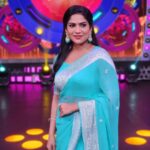 Swasika Instagram - "Let positivity wash over you like a wave of blue - calming, refreshing, and endlessly inspiring." Mua : @aneeshcbabumakeupartist Stylist : @amal_gop Saree : @ajs_attires Jewelleries: @kaya_online_ #swasika #bluelook #musings #life