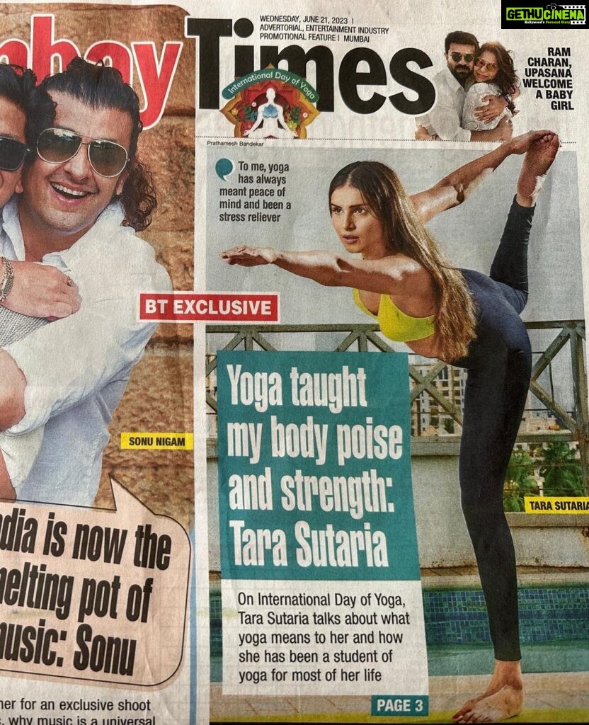 Tara Sutaria Instagram - Happy International Yoga Day everybody! 🤍 Woke up to see this on the front page of Bombay Times ( and so kicked to hear it’s also on the front pages of Pune, Delhi, Goa, Jaipur, Kochi, Hyd, Bhopal, Bangalore, Kolkata, Lucknow, Chandigarh and Ahmedabad Times as well! ) 🥹🤍