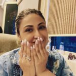 Urvashi Dholakia Instagram - Welcoming the much awaited MUMBAI MONSOONS ☔️ WITH THIS AWESOME NAIL ART BY @umikasnailsandmore 😍😍😍😍😍😍 : : Thank u @umikapv : #urvashidholakia #nails #extensions #nailart #cloud #skyblue #lovingit #😍