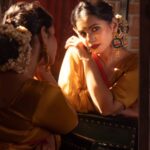 Angana Roy Instagram - "Aaina dekh kar tasalli hui, humko is ghar mein jaanta hai koi.” For @butterflytree.in 📸 @fatcat.studio.in #sunday #mood #may #summeryellow #sareelove #jewellerybrand ery #eyesonyou #fashionshoot #poetryinmotion #igdaily #poetryoftheday #gulzar #sunkissed #sunlight #bindi #indianlook #lookbook #lovefromA