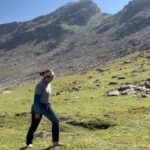 Anurita Jha Instagram - Happy international Yog day 🧘‍♀️ 🌼 Can be done anywhere especially in the mountains.. With @beri.roopali After steep hike of tarsar lake had practiced few Asan’s to stretch.🌼 . . . . . . . . . . . . #yoga #yodaday #internationalyogaday #yogasehoga #discipline #selflove #selfcare #metime #mountainsview Tarsar Lake