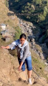 Bhanushree Mehra Instagram - Hike like a pro in four simple steps ! 😅