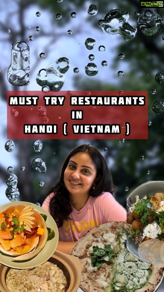 Bhanushree Mehra Instagram - Must try restaurants in Hanoi ! Craving a delicious meal in Hanoi? Look no further! Check out my favorite veg and non-veg restaurants in the city & do share this reel with your friends visiting Vietnam ! 1) @gathervietnam - Experience a fusion of Mediterranean and European cuisine at this chic café. It’s a must-visit for food and wellness enthusiasts. 🥗✨ 2) @hanoisocialclub - Unwind at this cozy corner café with artsy decor. Enjoy the laid-back atmosphere and occasional music nights in the heart of the Old Quarter. 🎶☕ 3) @uudamchay - A Vietnamese food paradise for vegetarians. Enjoy the amazing flavors in a stylish indoor setting. 🌱🍽️ 4) Vi La Chay - Don’t miss this bustling vegetarian restaurant. Try their hot pot and enjoy the vibrant atmosphere! 🥘🌿 5) @ivegan.vietnam - A great spot for a healthy & fulfilling breakfast. Must try the smoothie bowls here ! 🍇 6) @pizza4ps - Indulge in mouthwatering pizzas at this popular spot. With both vegetarian and non-vegetarian options, it’s a pizza lover’s haven! 🍕😋 . . . #hanoieats #vietnamtravel #bestrestaurants #hanoi #topeateries