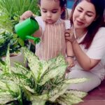 Debina Bonnerjee Instagram - Teach your little ones from young the importance of nature.. Better environment, better tomorrow 🌱🍃🪴 . . #worldenvironmentday #gogreen #nature