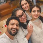 Fatima Sana Shaikh Instagram - Its a wrap for #sambahadur But I am so happy that I got to work with @vickykaushal09 @meghnagulzar and @sanyamalhotra_ again. @meghnagulzar you are such an incredible director and such an inspiration. Thank you for being so authentically you and your passion and clarity of what you want to make, made me want to work harder. Thank you. @vickykaushal09 dost, tum kitne ache actor ho!!!! How can you be so good! And so calm and also a acha aadmi. So glad that I got to work with you! ❤️ @sanyamalhotra_ shishter, kya hi Bolna tumhaare baare main. Another film together. And another film where you'll shine like you always do. Star ❤️ @maharrshshah friend!!! Silent supporter 🤗🤗🤗 thank you for existing. You still have to give me some books and I have to send you some.