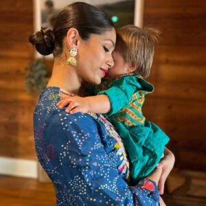 Freida Pinto Instagram - Diwali is such a special part of my childhood. For years with travel and work, I was pulled away from the traditions and celebrations of this joyous festival. But this year with Rumi in my life I took a much required pause and brought on some parts of the festivities to our home.  It was emotional and heartwarming celebrating with my family and friends. Cannot wait to keep doing this year after year. Happy Diwali! 🎇