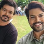 Ganesh Venkatraman Instagram - With the ever charming #thalapathy Vijay anna who has wowed the audience all over with his mind blowing performance in #Varisu What a range he has as an Actor- comedy, emotion, action, drama u name it.. and doing it for the last 30 years What a Legacy ❤❤ And guys.. he is a total live wire and so much fun on the sets too.. missing his humor 😊.. love u anna🤗 #30yearsofvijayism #thalapathyfanforever #thalapathyvijay #varisupongal‌  #varisublockbuster #behindthescenes #shootingspot #Tamilcinema #thalapathyfanforlife