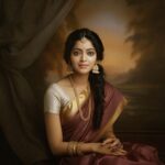 Janani Iyer Instagram - Recreating the essence of Raja Ravi Varma's Radha in the Moonlight painting with the stunning @jananihere_. An homage to timeless beauty, strength and virtue. 🌙🌟 In frame: @jananihere_ ✨ #midjourney #aiartcommunity #generativeart #midjourneyart #aiartwork #aiart #portrait #kerala #india #love #tamil #women #saree #jananiiyer #janani #indianactress #tamilcinema #tamilactress #malayalamcinema #indiancinema #kollywoodactress #kollywood #rajaravivarma #painting