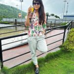 Madhurima Tuli Instagram - Keep walking through the storm.. Your rainbow is waiting on the other side.. 🦋💙 #rainbow #rains #love #shirts #shoes #life