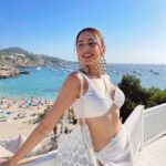 Nitibha Kaul Instagram - White island girl 🤍 #NKInIbiza #NKTravels #NKsHotGirlSummer #AllWhite #IbizaLife #EuroTrip #EuropeanSummer #Spain #TravelGram #BeachLife Cala Tárida, Ibiza