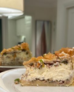Parvathy Omanakuttan Instagram - Ending my Monday night on a perfectly tangy and not too sweet “cheesecakey” note … Mmmmmmm 😋 
Aside from the painful wait to let the cheesecake set completely (24hrs😅); The lemon juice and zest in the cheesecake perfectly balances the sweetness, the nuts add the body and crunch, the filo pastry did turn out to be less crisp compared to what I had imagined but in all reality with the cheesecake filling on the inside and sugar syrup on the outside it was expected to happen. *Do I love the taste of it? - OH YESSSS; *Will I make it again? - I will surely make the classic version without the filo pastry. But I am glad I tried 😊 @the.chefs.world 
#pastry #sweettooth #foodie #kitchen #cheesecake #chef #amature #eggless #nuts #baklava #homebaker #love #cheflife #instagram #foodporn #food #instagood #dessert #homemade #baking #foodnetwork #foodnetworkkitchen #passion #global #foodgasm #foodtv #ironchef #vegetarian #yummy #dolci