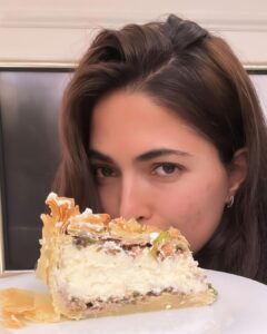 Parvathy Omanakuttan Instagram - Ending my Monday night on a perfectly tangy and not too sweet “cheesecakey” note … Mmmmmmm 😋 
Aside from the painful wait to let the cheesecake set completely (24hrs😅); The lemon juice and zest in the cheesecake perfectly balances the sweetness, the nuts add the body and crunch, the filo pastry did turn out to be less crisp compared to what I had imagined but in all reality with the cheesecake filling on the inside and sugar syrup on the outside it was expected to happen. *Do I love the taste of it? - OH YESSSS; *Will I make it again? - I will surely make the classic version without the filo pastry. But I am glad I tried 😊 @the.chefs.world 
#pastry #sweettooth #foodie #kitchen #cheesecake #chef #amature #eggless #nuts #baklava #homebaker #love #cheflife #instagram #foodporn #food #instagood #dessert #homemade #baking #foodnetwork #foodnetworkkitchen #passion #global #foodgasm #foodtv #ironchef #vegetarian #yummy #dolci