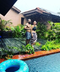 Pavitra Punia Instagram - It was a trip much needed ❤️
Let me elaborate the trip now 👇🏻

~Clicks no1 -i need tea ☕️, the first thing in morning so here we are having some chai time gupshup.Khansaab busy doing his work on📱phone.

~Click no2 - this one is from 🍱 breakfast @redthreadgoa . Where I wanted my #nomakeup picture and khansaab gave me some cool photography tips. 

~Click no3 - so this is what i could learn about “how to frame” technicalities from khansaab and I clicked and certainly couldn’t be a topper at learning the new skill 📸.PS - still a better click baby @eijazkhan 🥰

~Click no4 - this is the view and the feel that I was dying to gather #peace #rains #sea #breeze #love #us 

~Click no5 - certainly I couldn’t control eating 🍽️ whatever food 🍱I can and me bloated #hotairballoon🙆🏻‍♀️and khansaab looking 👀 chiseled as always “hah 😍”It was🏝️beach house 🏡 @redthreadgoa with in room plunge pool 🏊 with non stop pouring🌧️as you can see in the picture.I did not dare to take the dip in pool but khansaab did🏊‍♀️ 
Oh ya my new @gucci 🧣 scarf tuned into a sarong😎

~Click no6 - it’s a continuation picture of “what happened at the pool”. Before these clicks we were struggling to capture📸us non stop for 15 min and we failed due to the lovely weather. There comes an idea💡of “ call📞 someone from the reception”to click few memories 📝 of us🫶🏻

~Click no7 - been there done that but what haha a lot of baatein , yaadein, khana🍛🥘aur peena 🥂#thalassamorjim #thalassagoa 
A lot of laughter🤭and what a lovely weather. 

~Click no8 - we were roaming at #morjimbeach,clicking soooooo many pictures and making videos and running🏃and walking.It was going great 🥰 until our fans dropped by 🤝 and it turned out to be “hello sir , hello ma’am, hello eijaz bhai, hello hello hello 🧿 touchwood. 
Oh forget to mention… on the beach 🏝️ I was trying to gather 🐚 shells.

~Click no9 - breakfast 🥞 🍳 🧇 at @redthreadgoa on the arrival #dayone in goa. A little formal picture though 🤫 we act normal sometimes otherwise you know #crazy is our nickname 🤣

~Click no10 - 🧿🧿🧿🧿🧿🫶🏻🫶🏻🫶🏻🫶🏻❤️❤️❤️❤️🥰🥰🥰🥂🥂🥂🥂🥂
#eijazkhan #pavitrapunia #pavitraapuniya