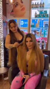 Rakhi Sawant Instagram - Permanent hair extension 9540382204