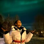 Rakul Preet Singh Instagram - Dancing through the northern lights 💜 a night so magical , a night so blessed 💜 grateful 😇 @ourfinland @visitrovaniemi @apukkaresort @fameistastudios