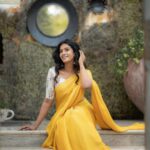 Roshini Haripriyan Instagram - Manjal niram 💛🌻🌞 Outfit - @zol_studio Styling - @subikanifabint Photography - @camerasenthil make up - @pavihairandmakeup Hair - @ranjitha_hairstylist Organised by @rrajeshananda #roshniharipriyan #roshni #grateful #love #happiness #yellow #tamil