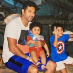 Aarthi Instagram - You are Daddy cool 😎👇🏼 . For all those times you said ‘yes’ when mom said ‘no’! . For all the great advice, for being great at killing spiders (except cockroach ofcourse!) and for making all those bad jokes! . Happy Fathers Day! We love you - Aarav & Ayaan #onehelluvatrio @jayamravi_official
