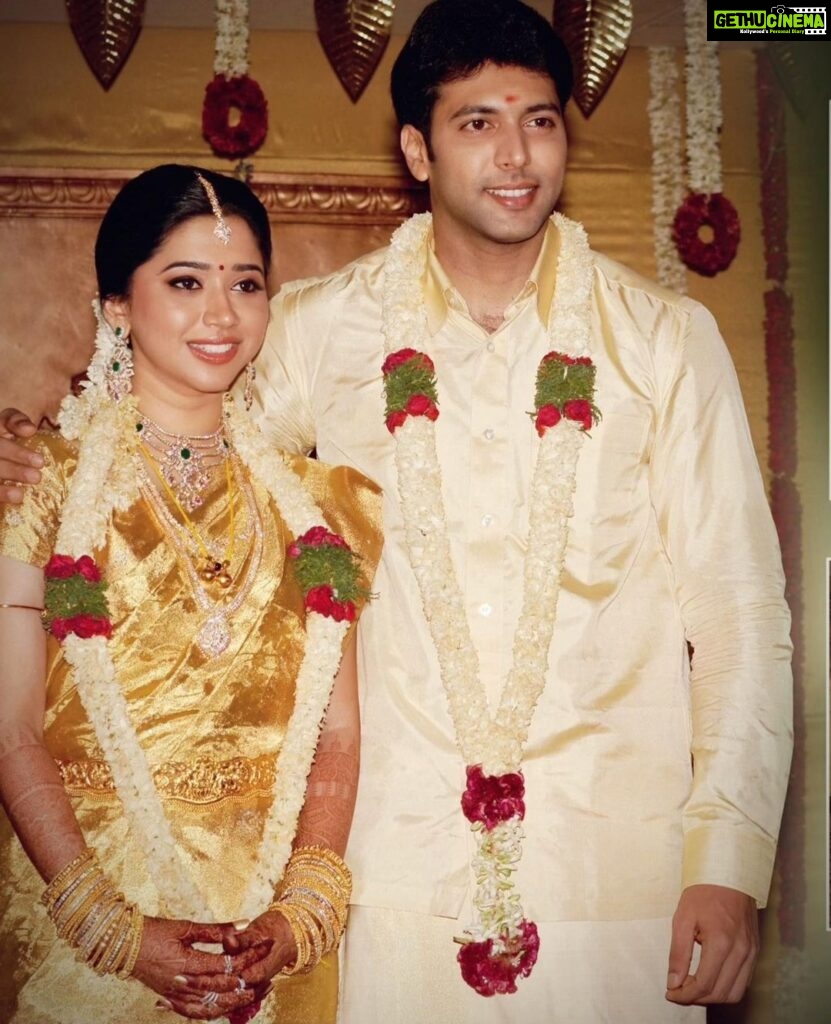 Aarthi Instagram - 04.06.2009 . . Once upon a time I became yours and you became mine. And we’ll stay together through both the tears and the laughter... because that’s what they call happily ever after 🤍 @jayamravi_official