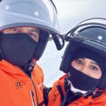 Aarthi Instagram - Just a few desi’s snow mobiling on a frozen Lapland lake !! ❄️🧡 Levi, Finland