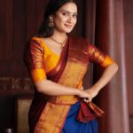 Aditi Ravi Instagram - ഉത്രാടദിനാശംസകൾ 🌼 #onam #new #myself #only #oldsoul 📸 @shafishakkeer 🫂 💁🏻‍♀️ @shantikrishna 🫂 💄 @neethu_makeupartist 🫂 🥻 @byhand.in 🫶🏻 @pradeepnairs 🫂