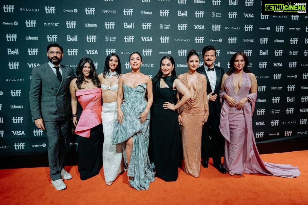 Anil Kapoor Instagram - We're ecstatic for this mind-blowing opportunity to rock TIFF with 'Thank You For Coming'! This film isn't just a chick-flick; it's a fireworks show of love, sweat, and pure dedication from our squad! 📸 📸 The energy and enthusiasm of the TIFF audience, the camaraderie among fellow filmmakers, and the platform it provides for storytelling has elevated all the films here. The audience’s unwavering support has been the driving force behind 'Thank You For Coming's' success, and for that, we are eternally grateful. Once again, from the bottom of our hearts, thank you for coming - with us to the Toronto International Film Festival!" #TIFF2023 #ThankYouForComing @bhumipednekar @shehnaazgill @dollysingh @kushakapila @shibani_bedi #PradhumanSinghMall @natasharastogi @Gautmik @sushantdivgikr @salonidaini_ @dollyahluwalia @kkundrra @tejaswidevchaudhary @shobha9168 @ektarkapoor @rheakapoor @karanboolani @radsanand @prashastisingh @qaranx @the.rish @rajitdev @sidkaushal22 @udayanbhat @gaurisathe @jpaarth @balajimotionpictures @akfcnetwork @saregama_official @TIFF_NET @TIFF_INDUSTRY @TIFF_NET #TIFF23