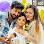Dhanya Mary Varghese Instagram - It was such a blessed moment to celebrate our Johan’s birthday with all our loved ones. Thank God for all the blessings and happiness showered in our life. Thank you dears for being with us as a family. Thank you @jayakrishnan_kichujk for these nice clicks.❤️🙏 #johnjacob #dhanyamaryvarghese #actor #actress #lifewithjod #birthday #happybirthday #birthdaycelebration #happiness