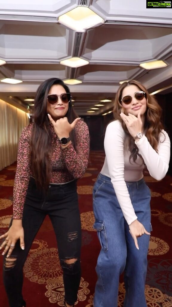 Farina Azad Instagram - Cant wait to witness JAILER Tomo with the team them self ♥️ And thanks for bearing my so called dance and doing a reel with me darling @tamannaahspeaks #Jailer @sunpictures @rajinikanth @nelsondilipkumar @anirudhofficial @tamannaahspeaks @shilparao @alwaysjani Location: Crowne Plaza, Adyar, Chennai. #CreateTogether @mediamasons @luxeentin Crown Plaza Adyar