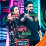 Farina Azad Instagram - Are You Ready Guys...???😎🔥 Takkar Takkar | August 13, Coming Sunday at 8.30pm. #Farina #RjVijay #TakkarTakkar #NewShow #ZeeTamil