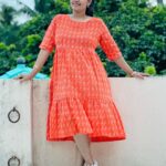 Gayathri Yuvraaj Instagram - “ Beauty is not in the face; beauty is a light in the heart !! ❤️ 🧡 dress @fashion_sa_boutique